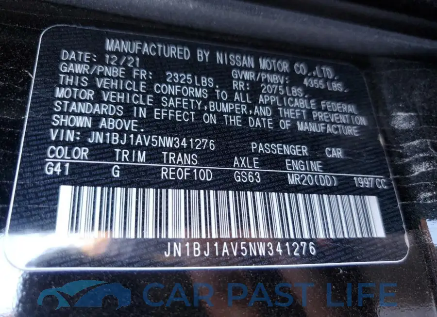 JN1BJ1AV5NW341276# 13