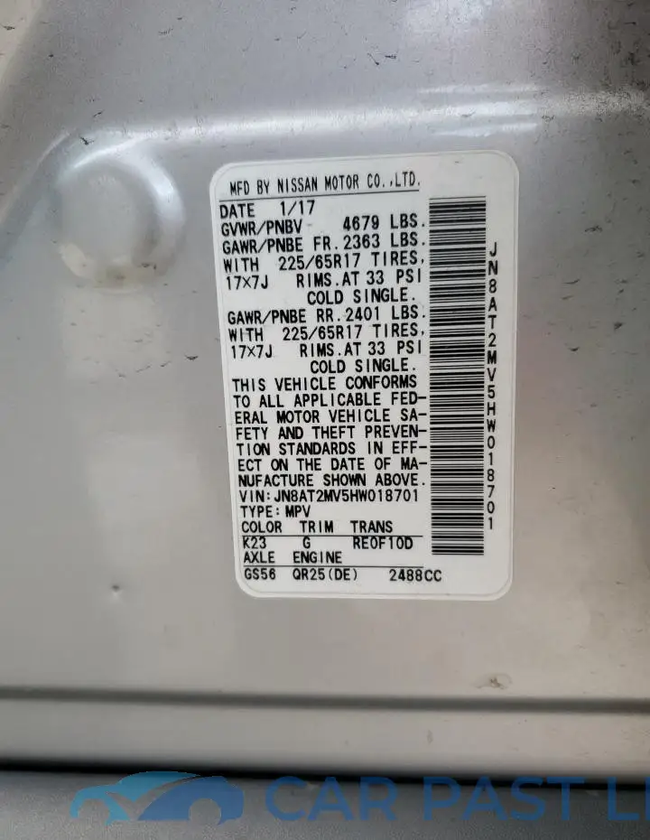 JN8AT2MV5HW018701# 13