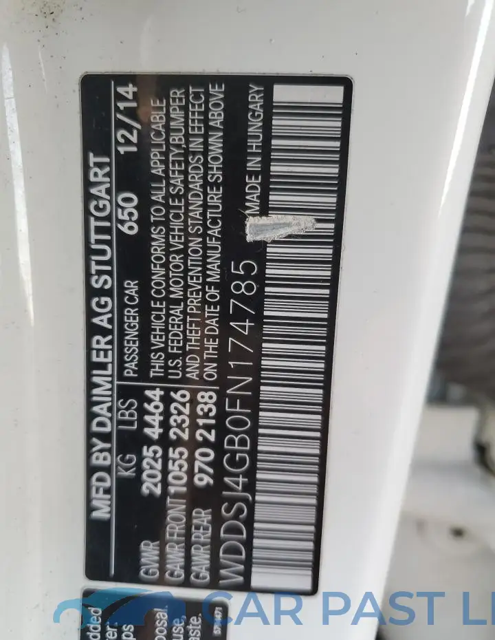 WDDSJ4GB0FN174785# 12