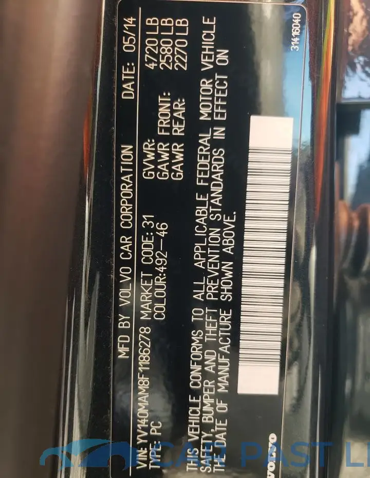 YV140MAM8F1186278# 12