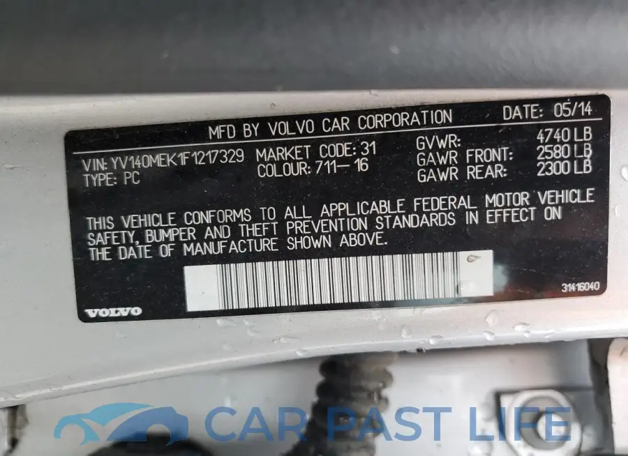 YV140MEK1F1217329# 13