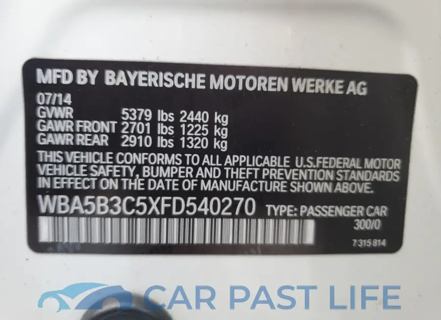 WBA5B3C5XFD540270# 13