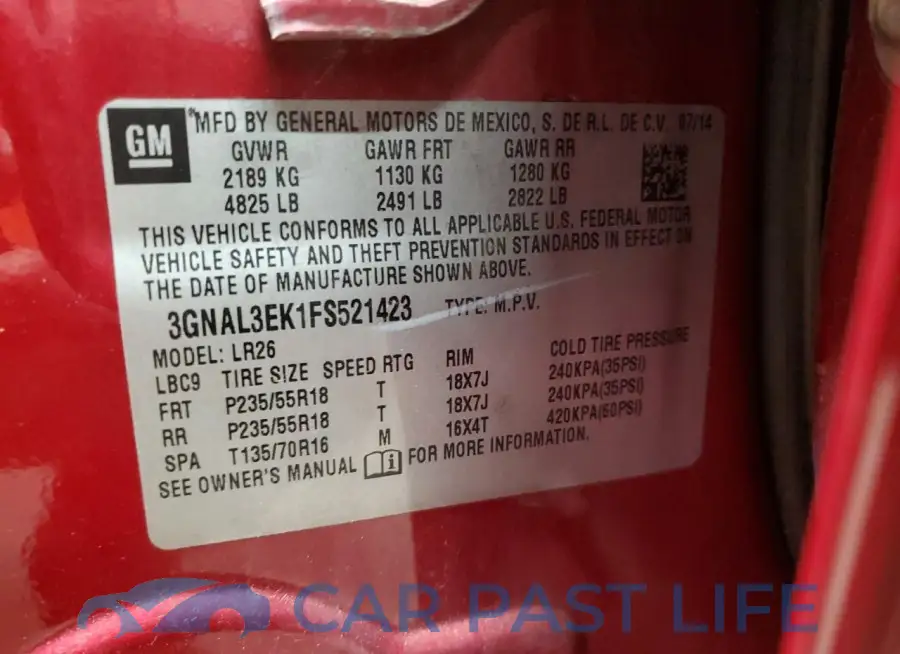 3GNAL3EK1FS521423# 12