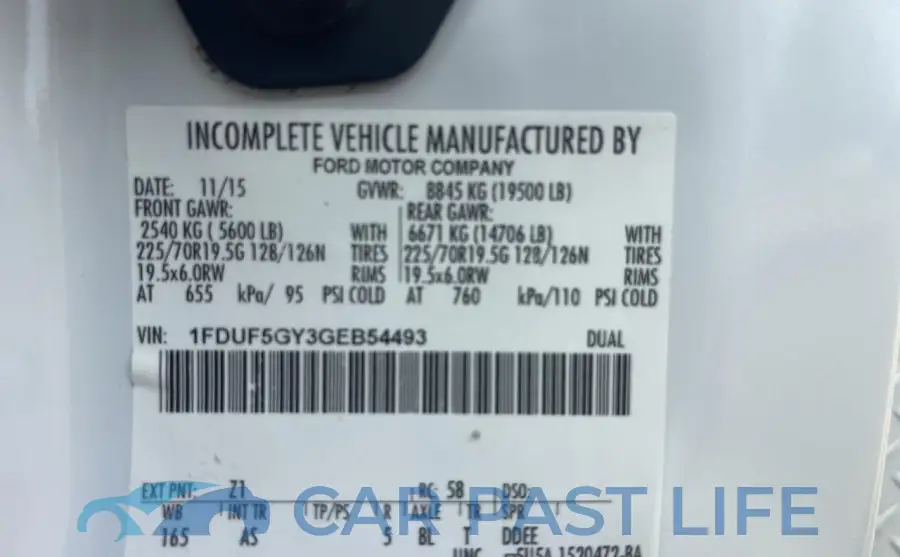 1FDUF5GY3GEB54493# 10