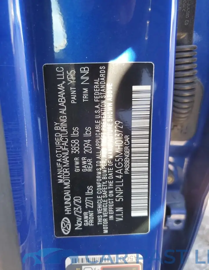 5NPLL4AG5MH013729# 13