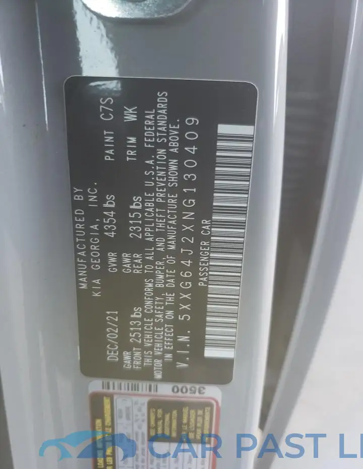 5XXG64J2XNG130409# 14