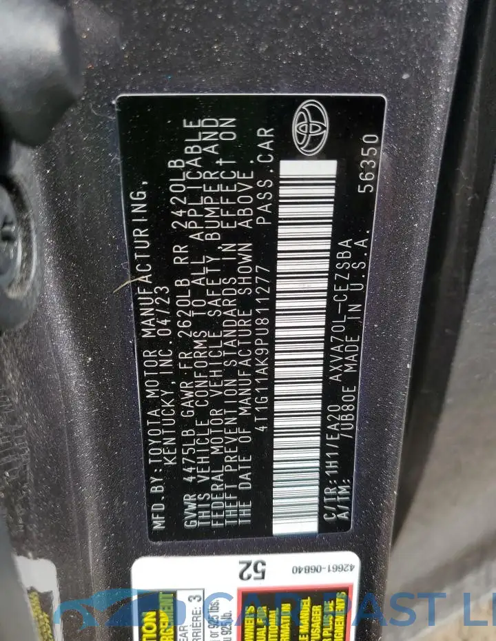 4T1G11AK9PU811277# 12