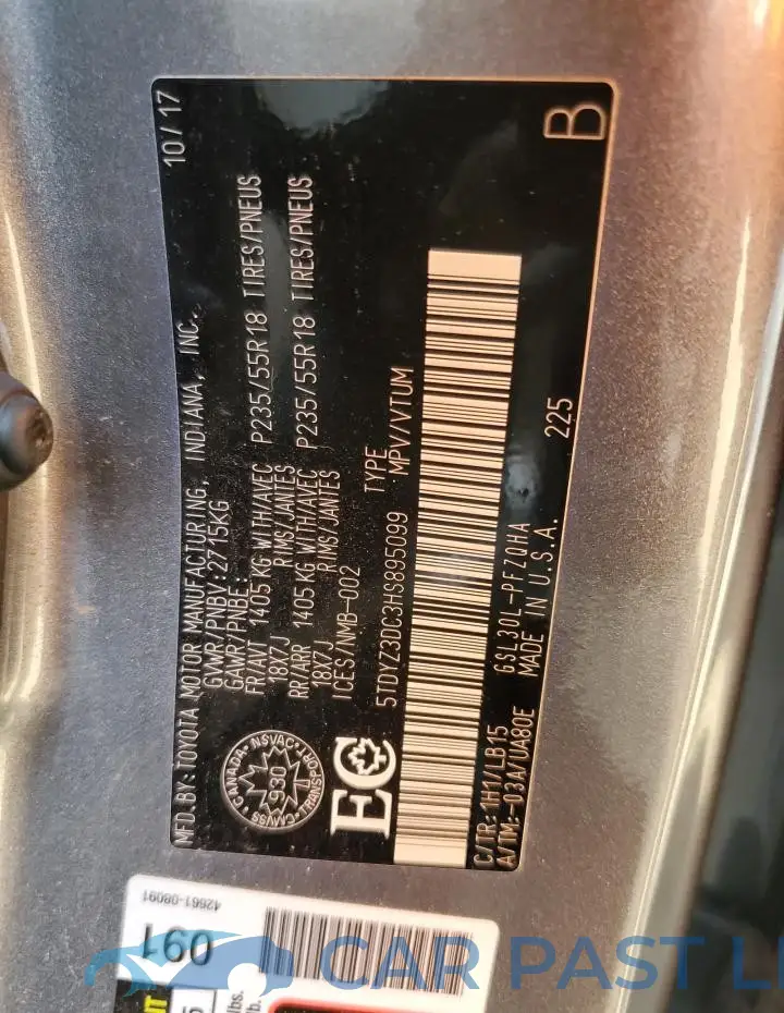 5TDYZ3DC3HS895099# 13