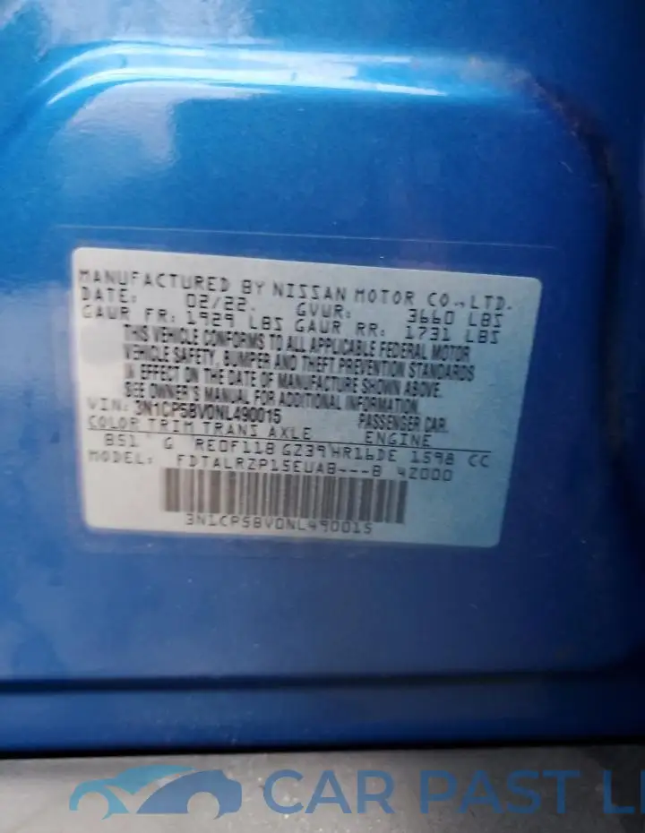 3N1CP5BV0NL490015# 13
