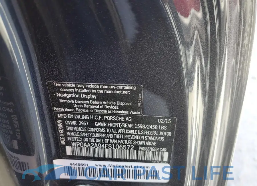 WP0AA2A94FS106572# 13