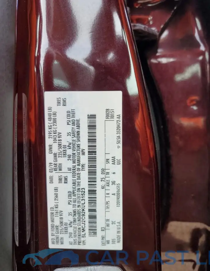 5LMCJ2C92KUL31523# 13
