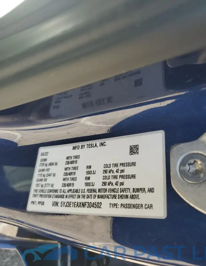 5YJ3E1EAXNF304502# 13