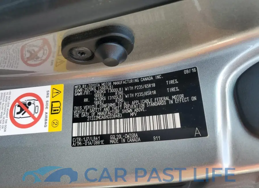2T2ZZMCA6HC038483# 12