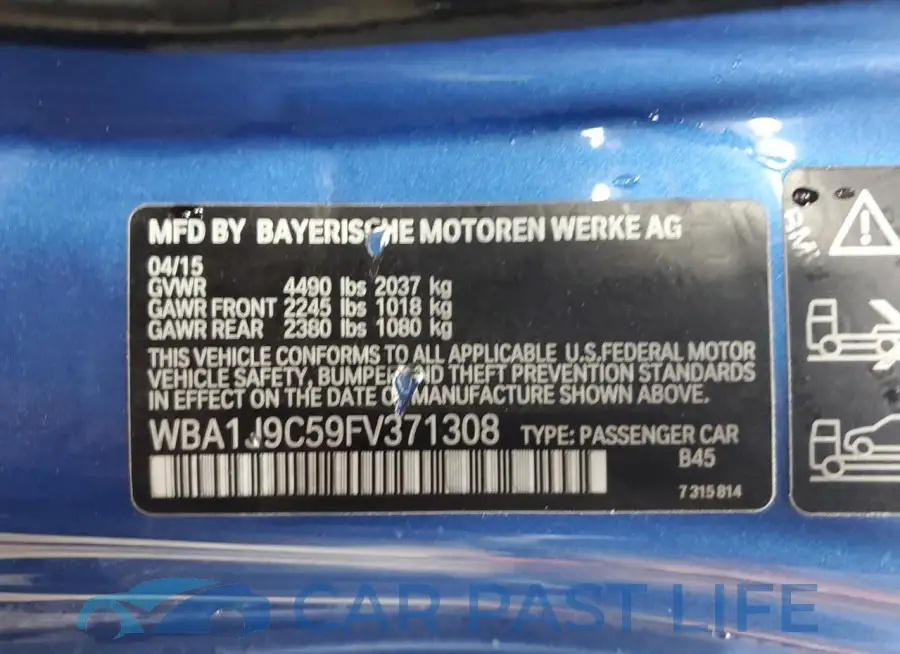 WBA1J9C59FV371308# 12