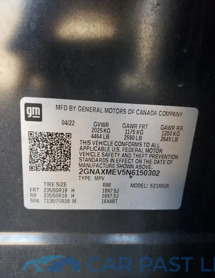 2GNAXMEV5N6150302# 13