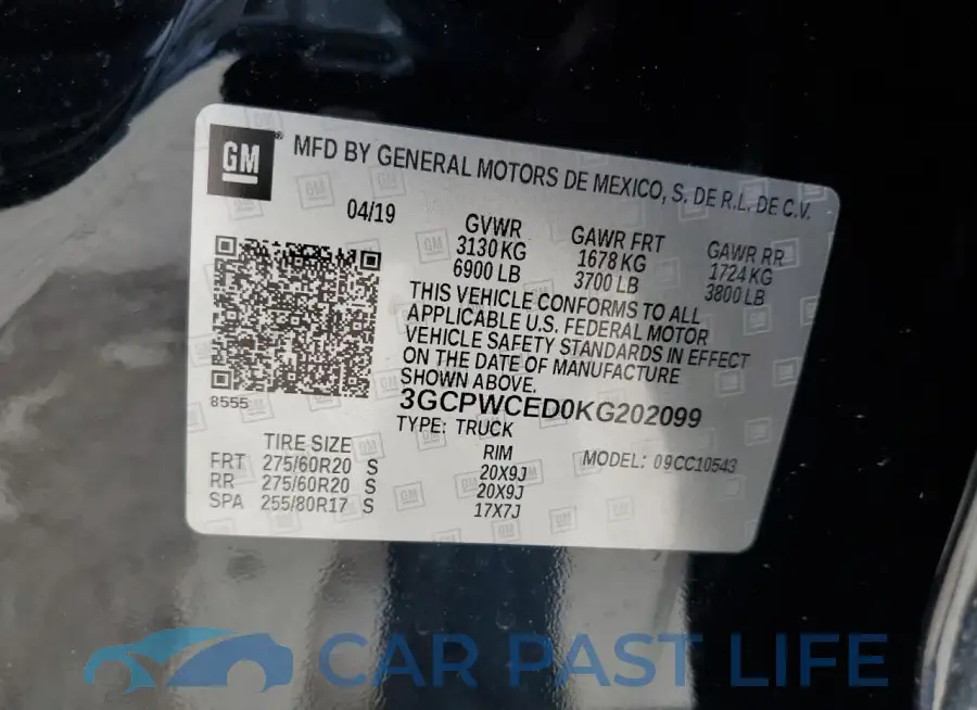 3GCPWCED0KG202099# 12