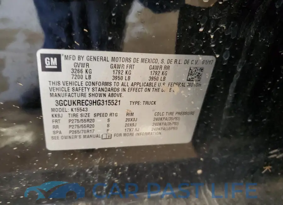 3GCUKREC9HG315521# 12