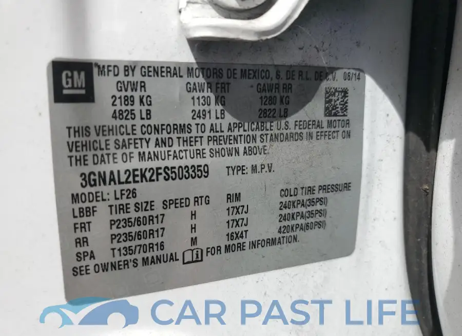 3GNAL2EK2FS503359# 13