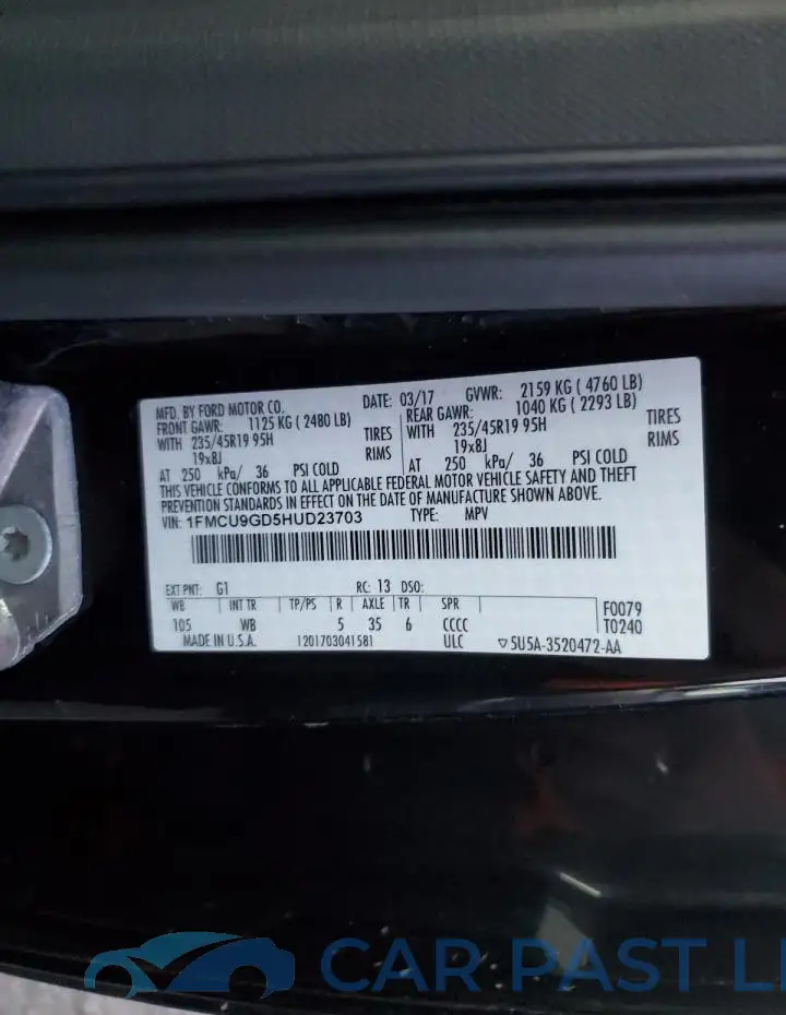 1FMCU9GD5HUD23703# 13