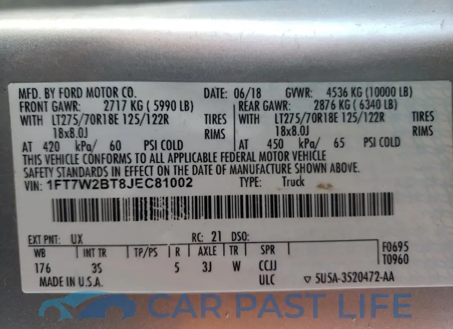 1FT7W2BT8JEC81002# 12