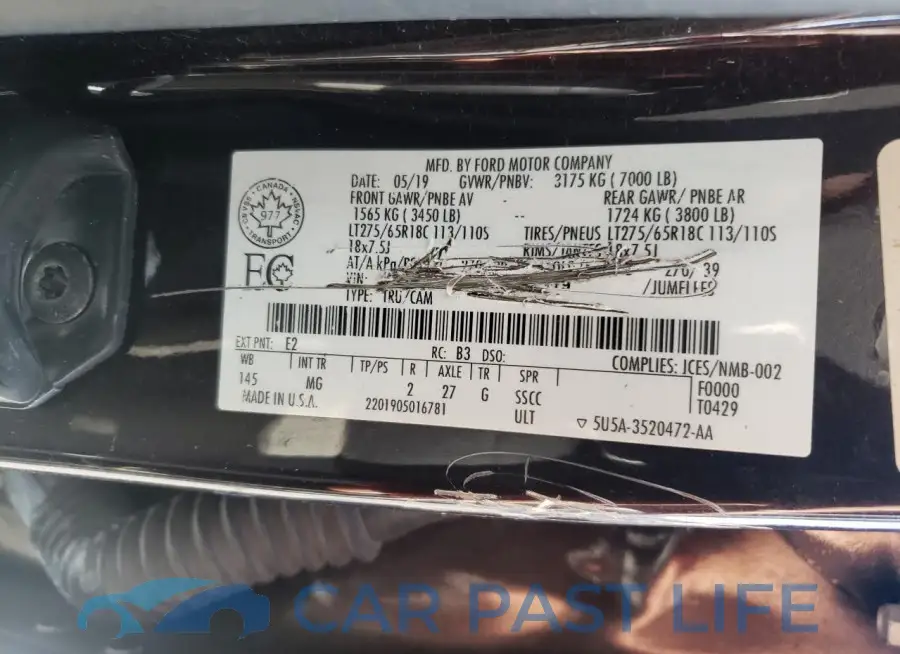 1FTEW1E49KFB97319# 12