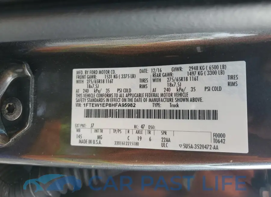 1FTEW1EP8HFA95982# 12