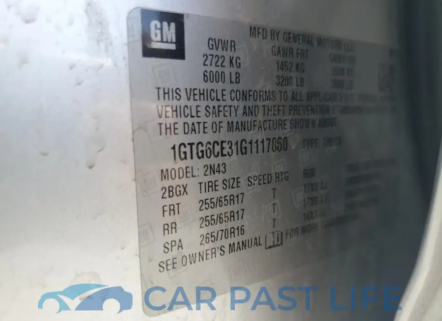 1GTG6CE31G1117060# 13
