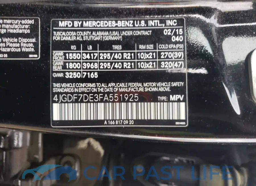 4JGDF7DE3FA551925# 14