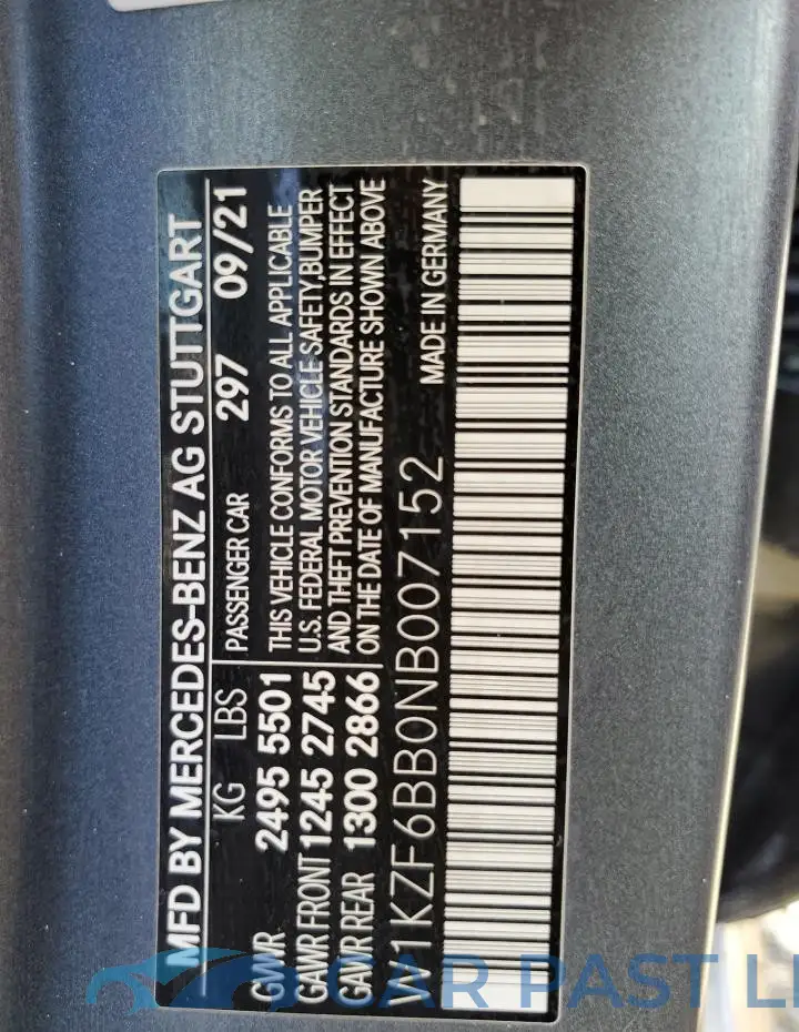 W1KZF6BB0NB007152# 13