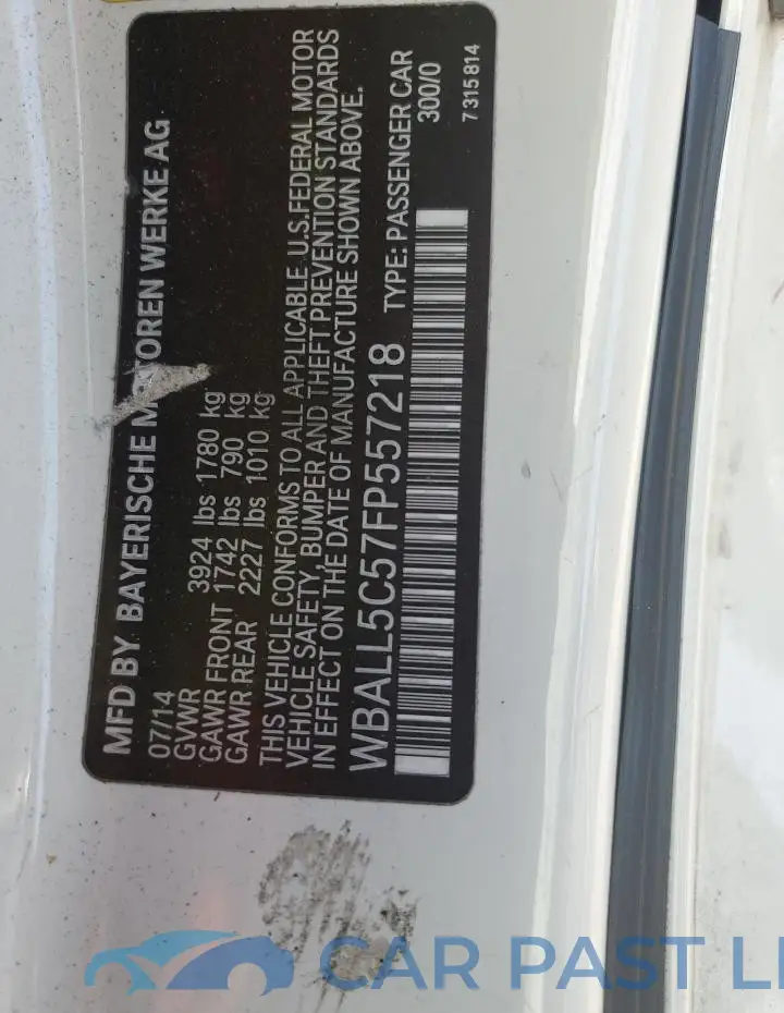 WBALL5C57FP557218# 13