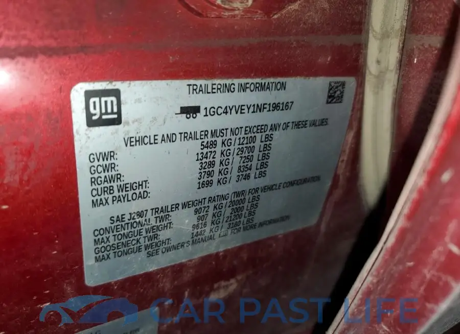 1GC4YVEY1NF196167# 12