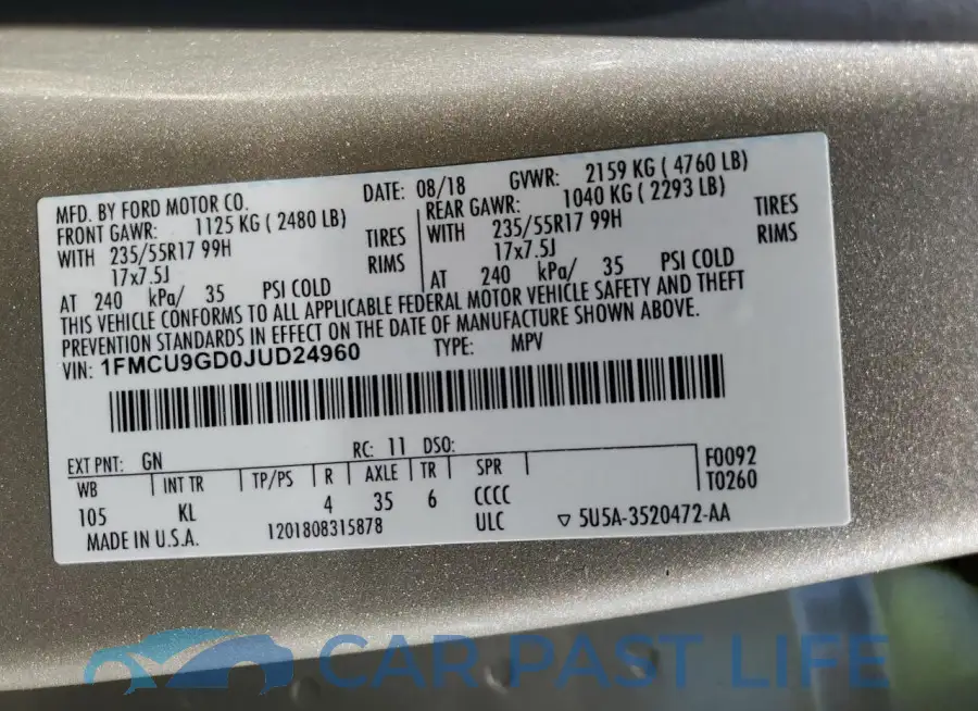 1FMCU9GD0JUD24960# 13