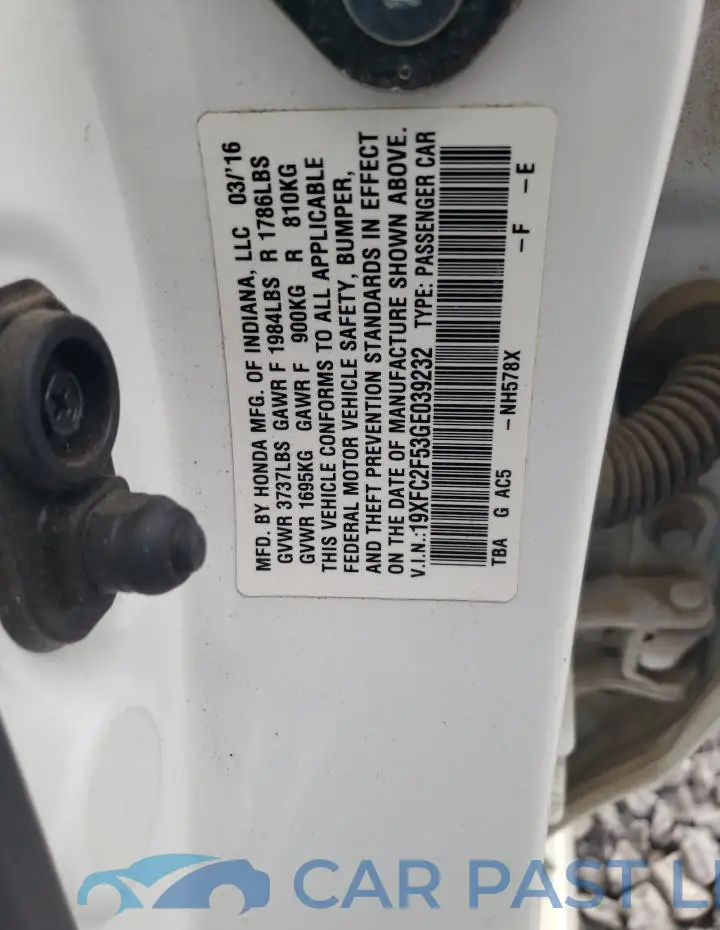 19XFC2F53GE039232# 12