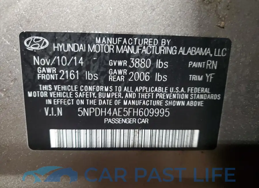 5NPDH4AE5FH609995# 12