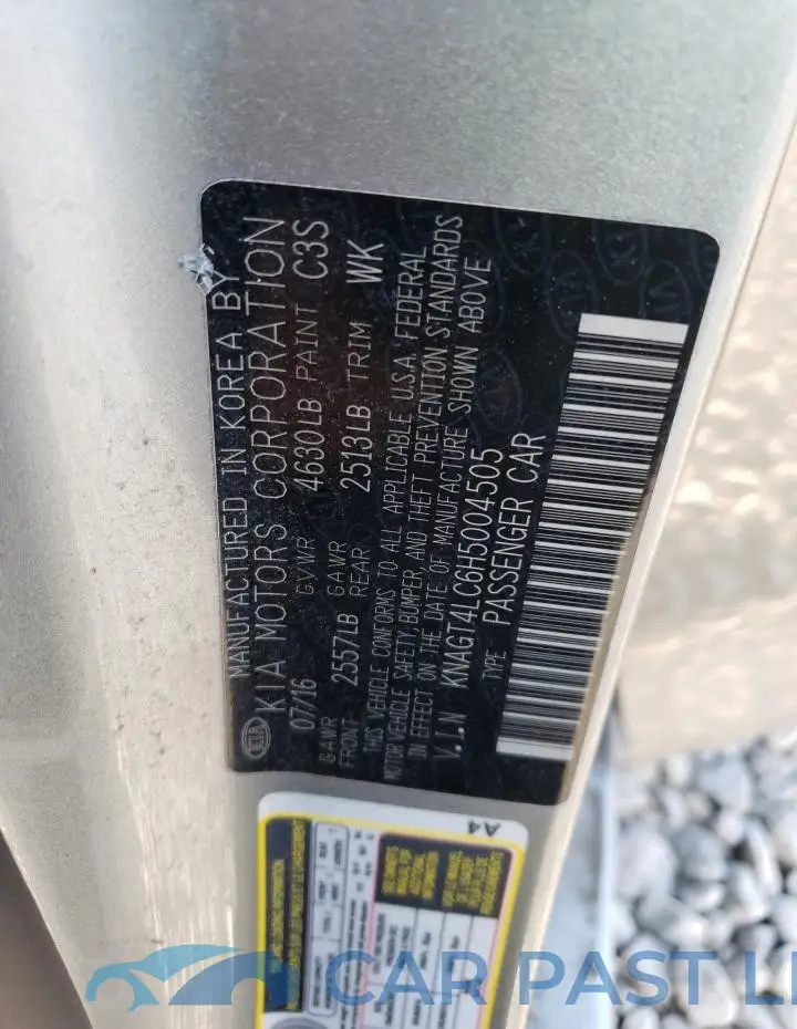 KNAGT4LC6H5004505# 13