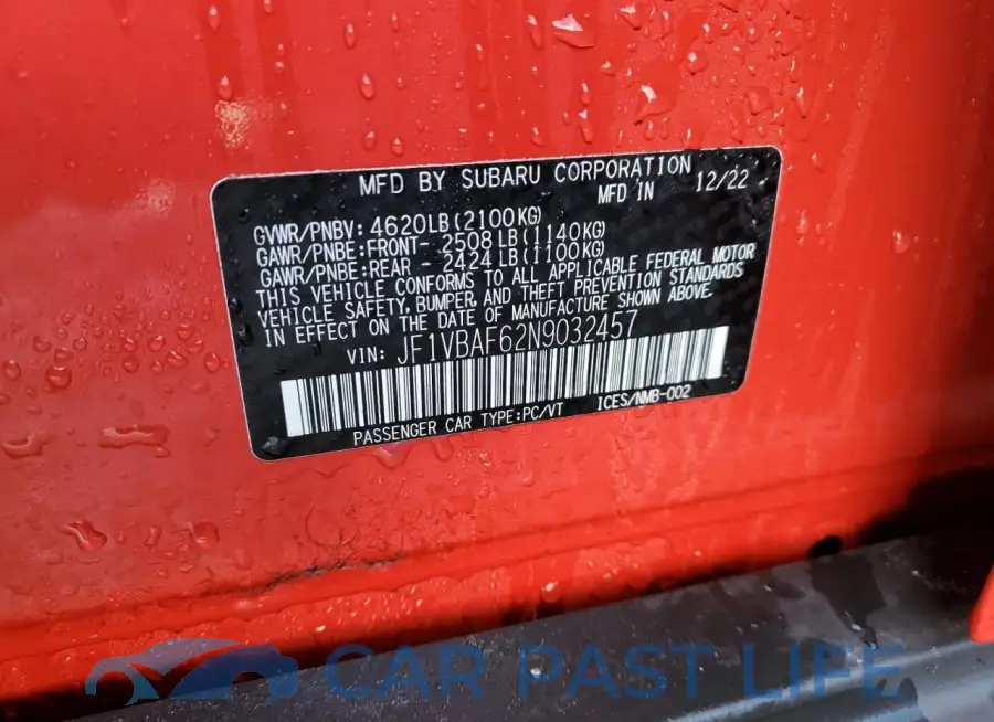 JF1VBAF62N9032457# 12