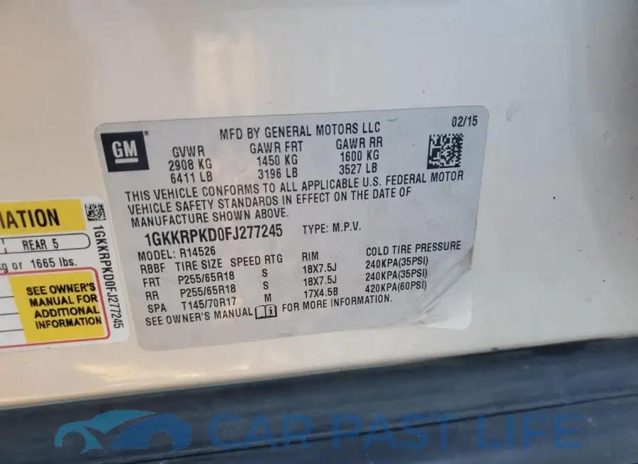 1GKKRPKD0FJ277245# 13