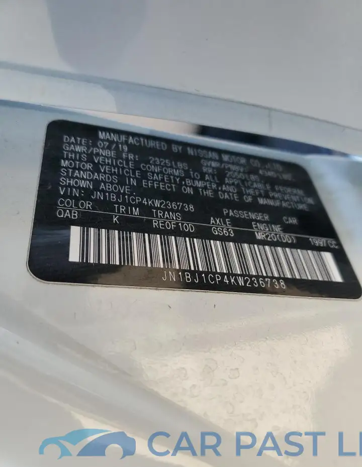 JN1BJ1CP4KW236738# 12