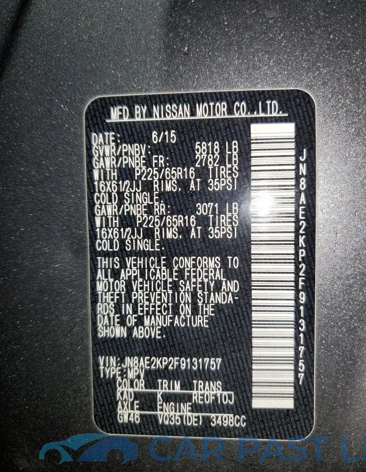 JN8AE2KP2F9131757# 13