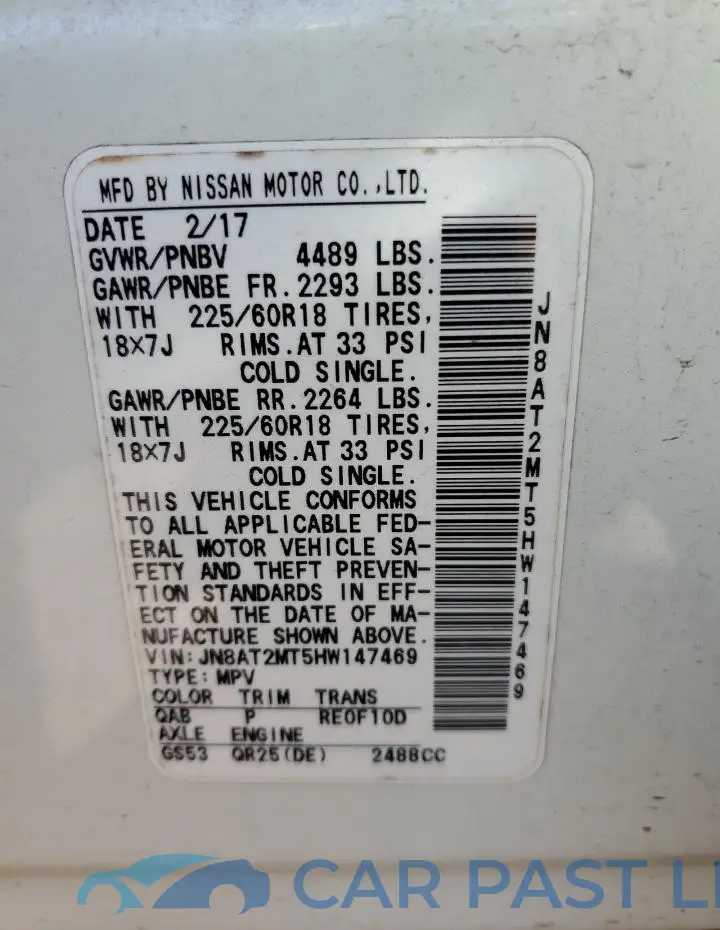 JN8AT2MT5HW147469# 12