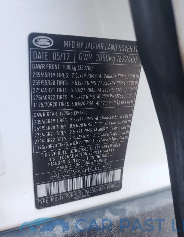 SALGS2FK4HA352803# 13