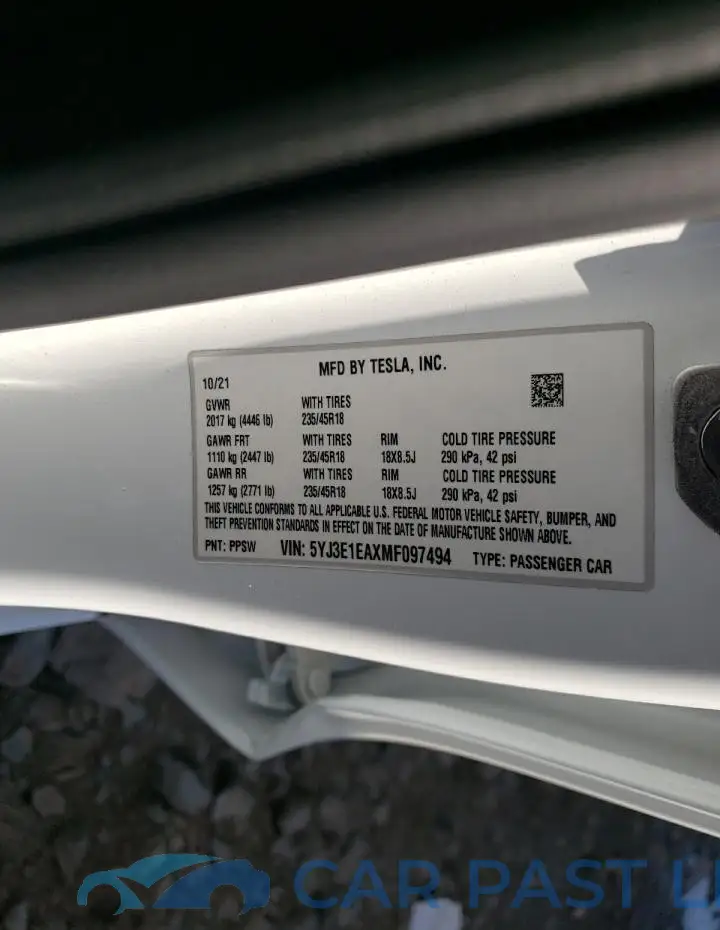 5YJ3E1EAXMF097494# 13