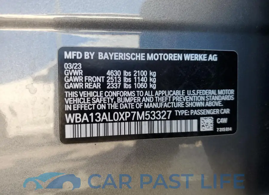 WBA13AL0XP7M53327# 13