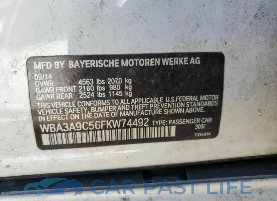 WBA3A9C56FKW74492# 13