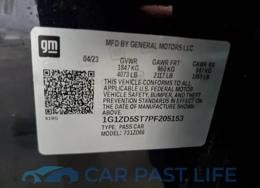 1G1ZD5ST7PF205153# 12