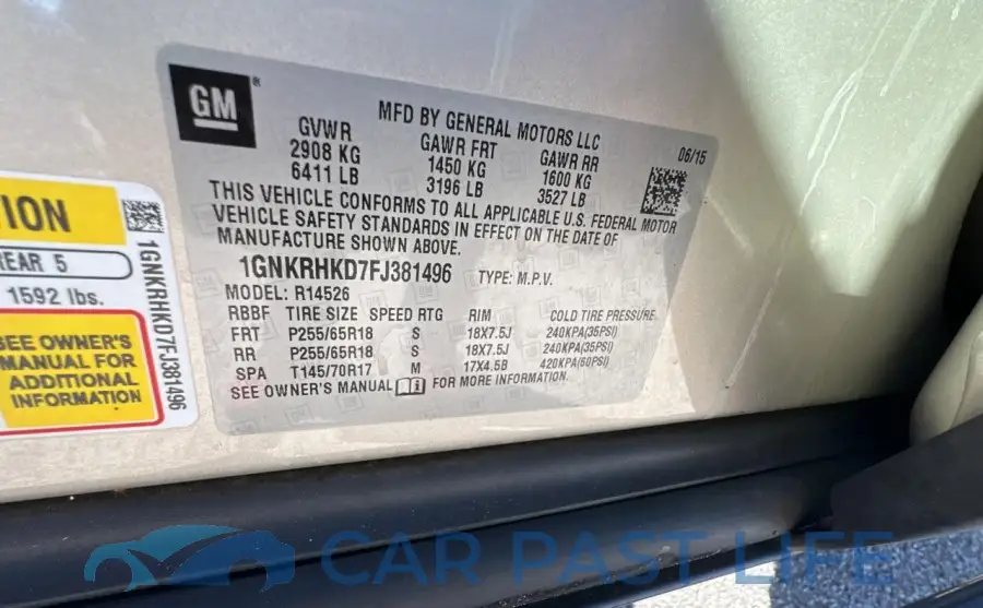 1GNKRHKD7FJ381496# 10