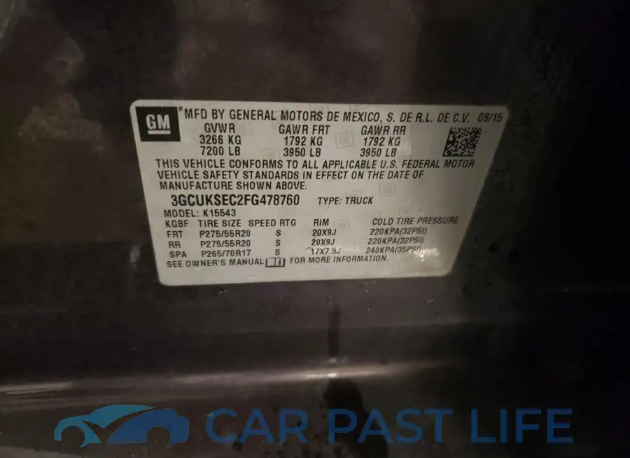 3GCUKSEC2FG478760# 12