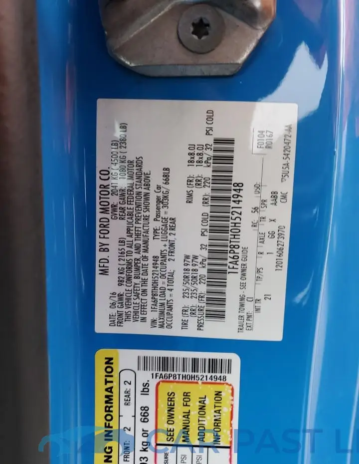 1FA6P8TH0H5214948# 12