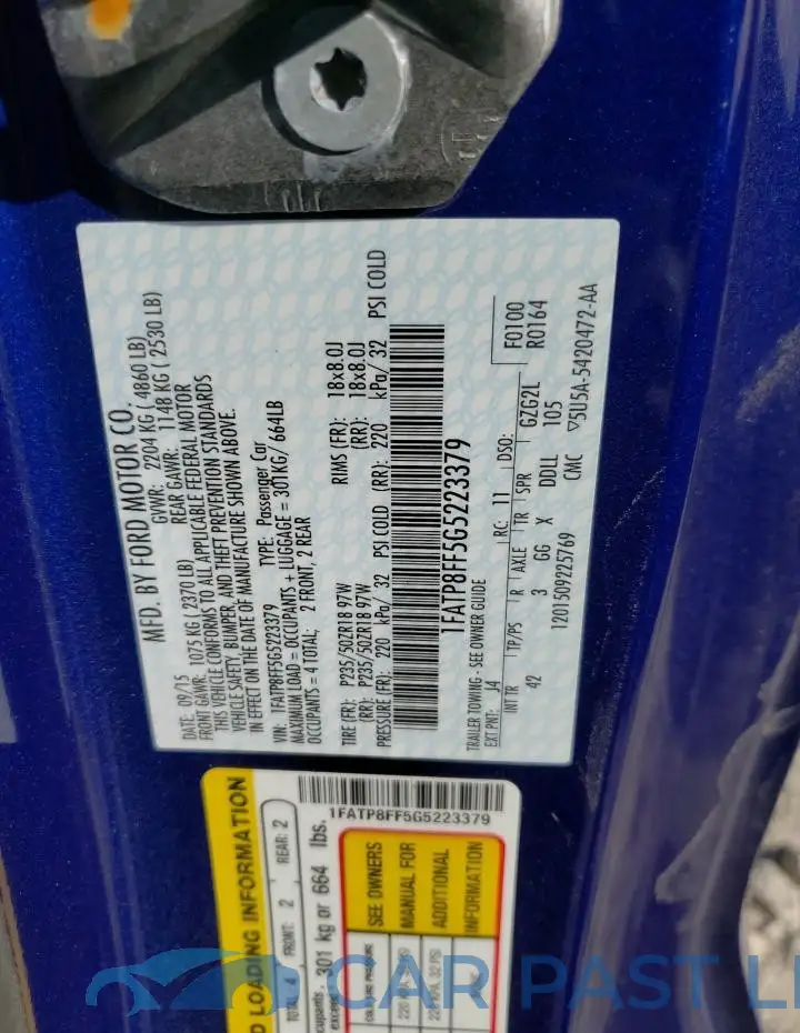 1FATP8FF5G5223379# 12