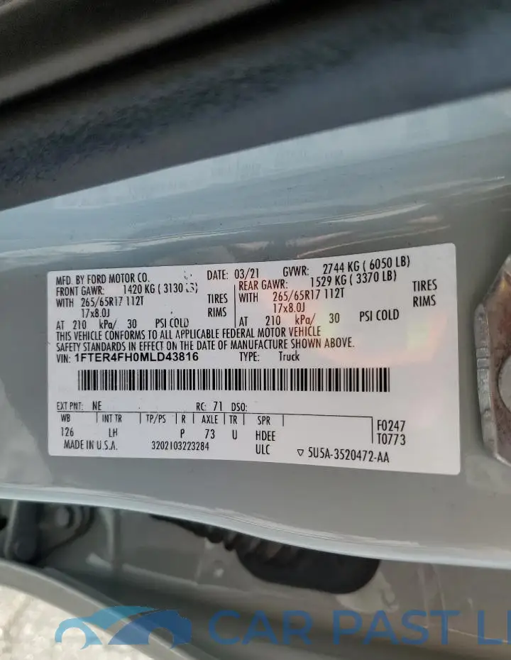 1FTER4FH0MLD43816# 12